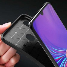 FUJİMAX Samsung Galaxy A20 Kılıf Darbe Emici Uzun Ömürlü Dayanıklı Parmak Izi Yapmaz Karbon Tasarım Negro Silikon Kılıf