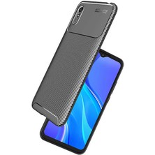 FUJİMAX Xiaomi Redmi 9A Kılıf Darbe Emici Uzun Ömürlü Dayanıklı Parmak Izi Yapmaz Karbon Tasarım Negro Silikon Kılıf