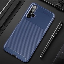 FUJİMAX Huawei Honor 20 Kılıf Darbe Emici Uzun Ömürlü Dayanıklı Parmak Izi Yapmaz Karbon Tasarım Negro Silikon Kılıf