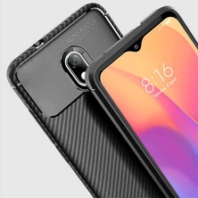 FUJİMAX Xiaomi Redmi 8A Kılıf Darbe Emici Uzun Ömürlü Dayanıklı Parmak Izi Yapmaz Karbon Tasarım Negro Silikon Kılıf