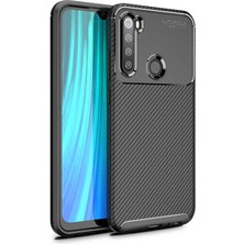 FUJİMAX Xiaomi Redmi Note 8 Kılıf Darbe Emici Uzun Ömürlü Dayanıklı Parmak Izi Yapmaz Karbon Tasarım Negro Silikon Kılıf