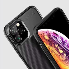 FUJİMAX Apple iPhone 11 Pro Kılıf Darbe Emici Uzun Ömürlü Dayanıklı Parmak Izi Yapmaz Karbon Tasarım Negro Silikon Kılıf