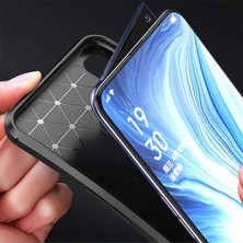 FUJİMAX Oppo Reno Kılıf Darbe Emici Uzun Ömürlü Dayanıklı Parmak Izi Yapmaz Karbon Tasarım Negro Silikon Kılıf