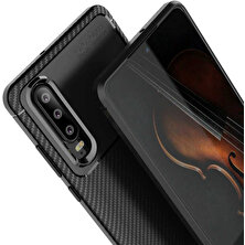 FUJİMAX Huawei P30 Kılıf Darbe Emici Uzun Ömürlü Dayanıklı Parmak Izi Yapmaz Karbon Tasarım Negro Silikon Kılıf