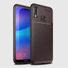 Huawei P20 Lite Kılıf Darbe Emici Uzun Ömürlü Dayanıklı Parmak Izi Yapmaz Karbon Tasarım Negro Silikon Kılıf