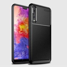 Huawei P20 Pro Kılıf Darbe Emici Uzun Ömürlü Dayanıklı Parmak Izi Yapmaz Karbon Tasarım Negro Silikon Kılıf