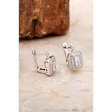 Sümer Telkari Baget Model Rodyumlu Parlak Gümüş J Küpe 6960