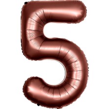 Kidspartim 5 Rakam Çikolata Kahve Folyo Balon 40 Inç 100 cm