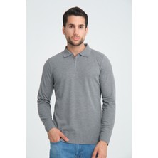 GW Mubende Erkek Yumuşak Dokulu Slim Fit Polo Yaka Fermuarlı Triko Kazak