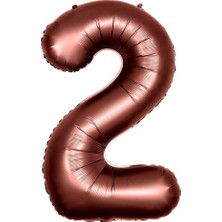 Kidspartim 2 Rakam Çikolata Kahve Folyo Balon 40 Inç 100 cm