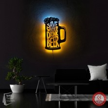 The Eba Design Tablo Marketi Bardak Tablosu, Beer Tablo, Bar Dekor, Işıklı Duvar Dekor Ahşap, Neon Işık, Ledli Işıklı Tablo, Duvar Süsü