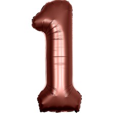 Kidspartim 1 Rakam Çikolata Kahve Folyo Balon 40 Inç 100 cm