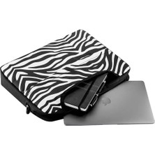 NS Reliable Notebook Laptop Macbook Evrak Çantası 13"-13.3"-14"-15.6" Inç - 800 Zebra Desenli