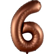 Kidspartim 6 Rakam Çikolata Kahve Folyo Balon 40 Inç 100 cm