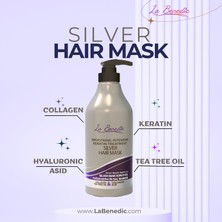 La Benedic Yumuşatıcı Yoğun Silver Keratin Collagen Saç Bakım Maskesi (Silver Boyalı Saç Tipleri İçin) 500 ml