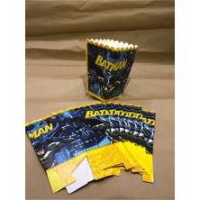 Parti Furyası Batman 8'li Mısır Kutusu - Batman Doğum Günü Mısır Kutusu Popcorn Kutusu