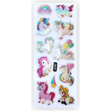 BP Tattoo Simli Unicorn Çocuk Çıkartma Etiket Stickerları