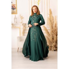 Moda Martı Balık Model Zincir ve Taş Detaylı Tesettür Abiye (KD0018125)