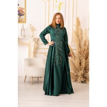 Moda Martı Balık Model Zincir ve Taş Detaylı Tesettür Abiye (KD0018125)