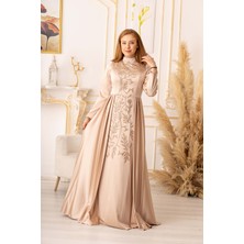 Moda Martı Balık Model Zincir ve Taş Detaylı Tesettür Abiye (KD0018125)