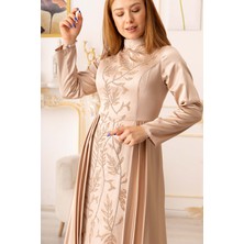 Moda Martı Balık Model Zincir ve Taş Detaylı Tesettür Abiye (KD0018125)