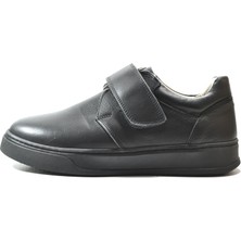 Onlo Ayakkabı 253 Deri Siyah Cırtlı Ortopedik Genç Erkek Çocuk Okul Ayakkabı