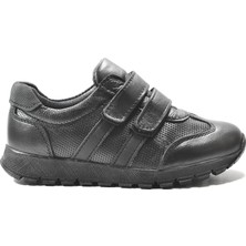 Onlo Ayakkabı 214 Deri Siyah Cırtlı Ortopedik Erkek Çocuk Okul Ayakkabı