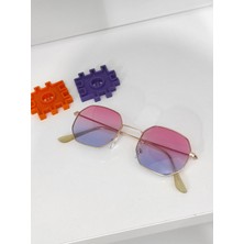 Ayel Glasses Geometrik Güneş Gözlüğümavi Pembe  Degrade