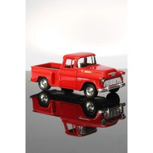 1955 Chevrolet Stepside Mavi Kamyonet Çek Bırak Metal Model Oyuncak Araba 12 cm