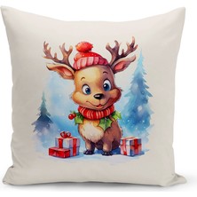 Bertille Home Yılbaşı Serisi Çift Tarafı Dijital Baskılı Kırlent Kılıfı (Christmas Noel Cushion Cover)
