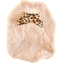 Atelyu Pet Kedi Köpek Kıyafeti Vizon Peluş Leopar Tokalı Sweatshirt