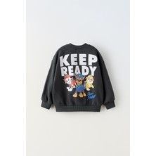 Yeni Sezon Erkek Çocuk Paw Patrol Baskılı Pamuklu Sweatshirt ve Eşofman Alt-Üst Ikili Takım