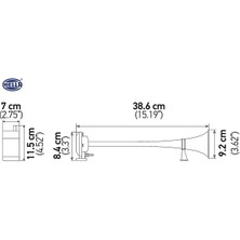 Hella 24V Havalı Korna Tekli Krom (Marin) (Kompresörlü)