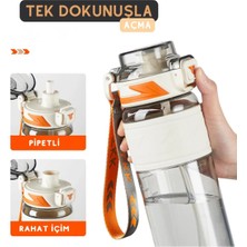 Nidage Tkk 800ML Pipetli/pipetsiz Kullanıma Uygun Ölçü Skalalı Tritan Spor Matara