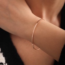 Sembol Gold Rose Altın Ajda Bilezik Oluklu 8 Ayar