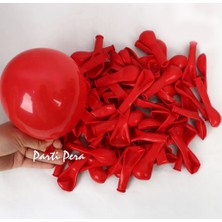 Parti Pera 5 inç Mini Kırmızı Pastel Balon 10 Adet