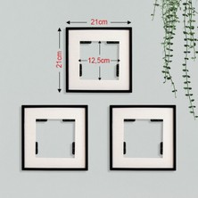 Fashion Photo Yapışkanlı Sök Tak Paspartulu Klasik Kare Çerçeveler - 3'lü Paket