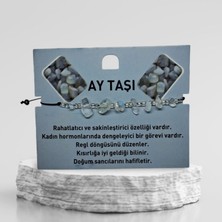 Doğal Taş Bileklik Ay Taşı Bileklik Ayarlanabilir Ipli Ay Taşı Kristalize Moon Stone Kırık Taş Şifalı Bileklik