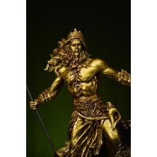 Narçiçeği Takı ve Hediyelik Özel Tasarım Antik Yunan Deniz Tanrısı Poseidon Orta Boy Gold / Bronz Heykel Biblo