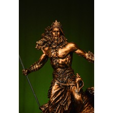 Narçiçeği Takı ve Hediyelik Özel Tasarım Antik Yunan Deniz Tanrısı Poseidon Orta Boy Gold / Bronz Heykel Biblo