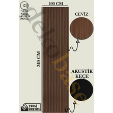 Base 100X240 cm Ceviz Renk Akustik Ahşap Duvar Paneli