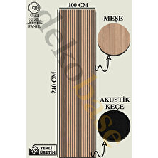 Base 100X240 cm Meşe Renk Akustik Ahşap Duvar Paneli