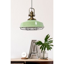 Tekno Trust Mint Yeşili Asaletli Telli Eskitme Başlık Avize Sarkıt Lamba Salon Mutfak Pastane Cafe