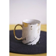 Yaldızlı Mermer Desen Porselen Kupa Tekli