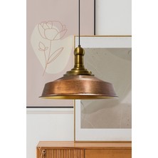 TeknoTrust Retro Eskitme Metal Sarkıt Lamba, 41x41 cm, Kahverengi, Şık ve Şık Aydınlatma