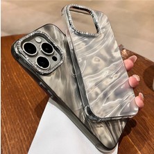 M.tk moveteck Iphone 11 Kılıf Kristal Elmas Taşlı Dalgalı Parlak Simli Silikon Lens Çercevesi Parıltılı Detaylı