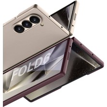 Galaxy Z Fold 6 Kılıf 180 Derece Tamamen Açılıp Kapanabilir Darbe Emici Sert Kıpta Kapak