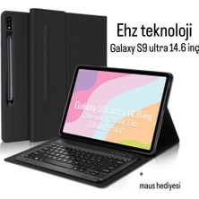 EHZ Teknoloji Samsung Galaxy Tab S9 Ultra Keyboard Case 14.6”, Detachable Wireless Keyboard|smart Folio Cover With Pencil Holder|auto Sleep/wake For Tab S9 Ultra 2023(X910/X916/X918)/S8 Ultra 2022 (X900/X906) Black