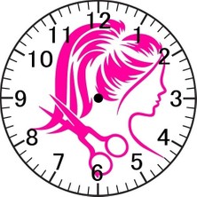 Özcan Tasarım Bayan Kuaför Saati - Kuaförlü Duvar Saati