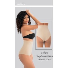 Dikişsiz İz Yapmaz Seamless S-M-L-XL-2XL-3XL Beden Toparlayıcı Yüksek Bel Kadın Slip Külot Korse Ten